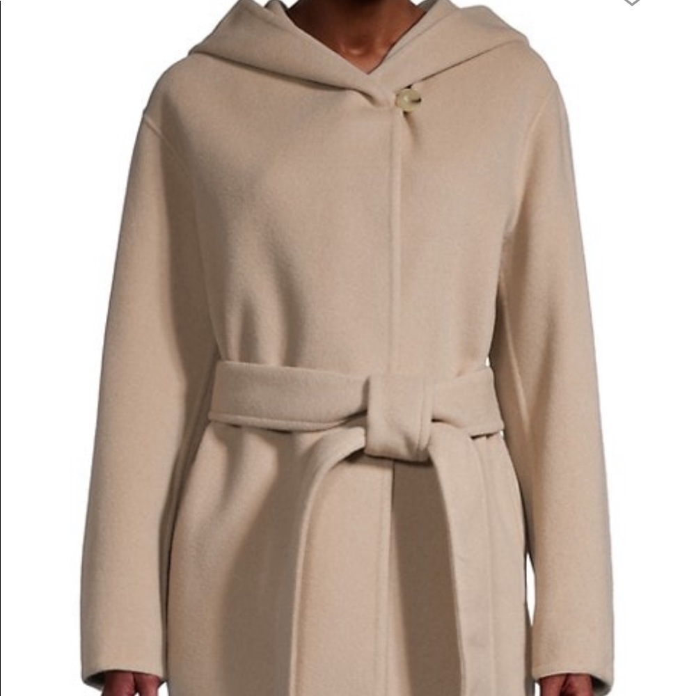 Vince Wool blend tie front hooded coat NWOT - Picture 1 of 8